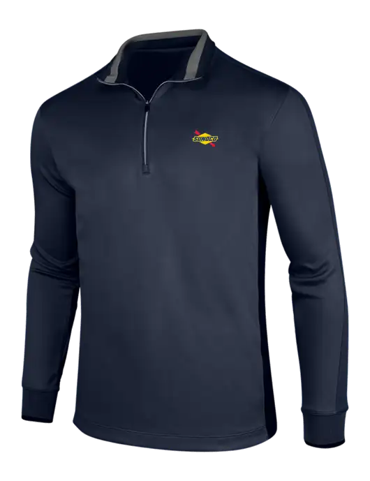 NIKE Midnight Navy Heather/Midnight Navy Dry-Fit 1/2 Zip Cover-Up w/Sunoco Logo