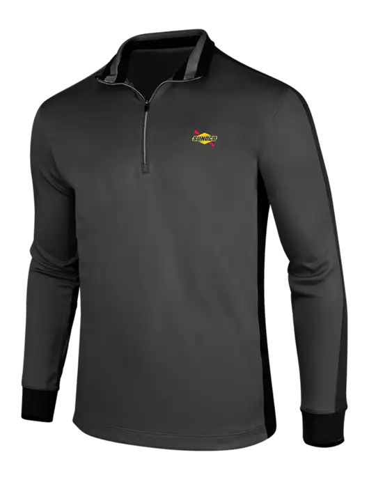NIKE Anthracite Heather/Black Dry-Fit 1/2 Zip Cover-Up w/Sunoco Logo