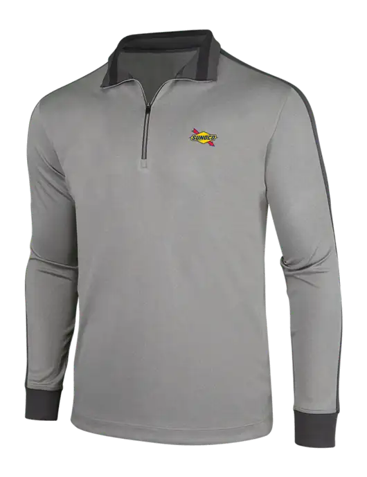 NIKE Athletic Grey/Heather Dark Grey Dry-Fit 1/2 Zip Cover-Up w/Sunoco Logo