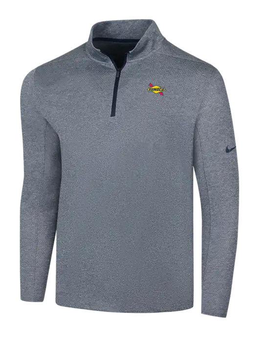 NIKE Navy Heather Dry 1/2 Zip Cover-Up w/Sunoco Logo