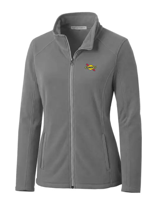 Medium Grey Womens Microfleece Jacket w/Sunoco Logo