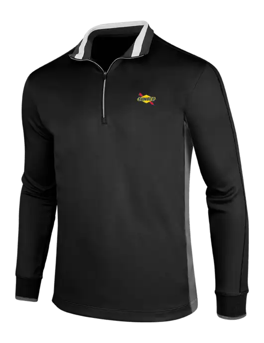 NIKE Black/Dark Grey/White Dry-Fit 1/2 Zip Cover-Up w/Sunoco Logo