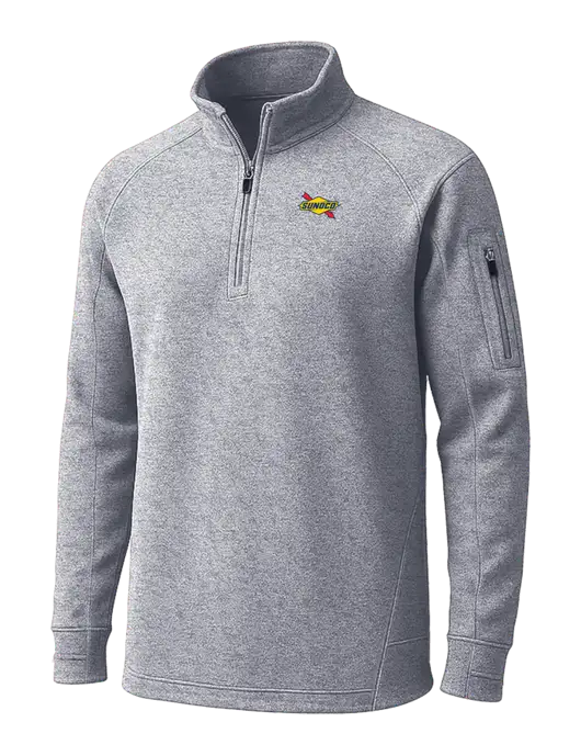 Grey Heather Tech Fleece 1/4 Zip Pullover w/Sunoco Logo