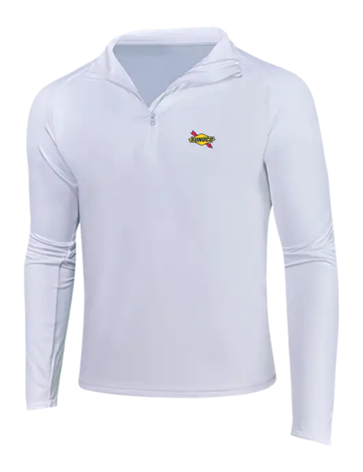 White Sport Wick Stretch 1/4 Zip Pullover w/Sunoco Logo