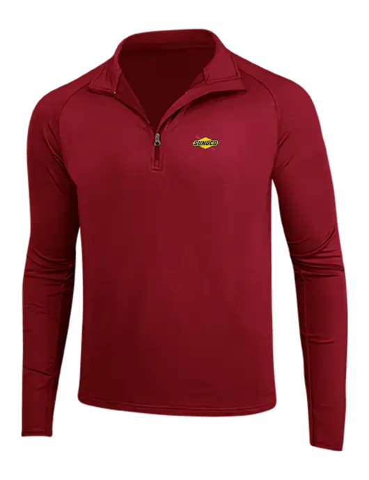 Red Sport Wick Stretch 1/4 Zip Pullover w/Sunoco Logo