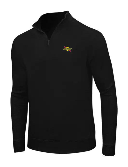 Deep Black/Charcoal Heather Interlock 1/4 Zip w/Sunoco Logo