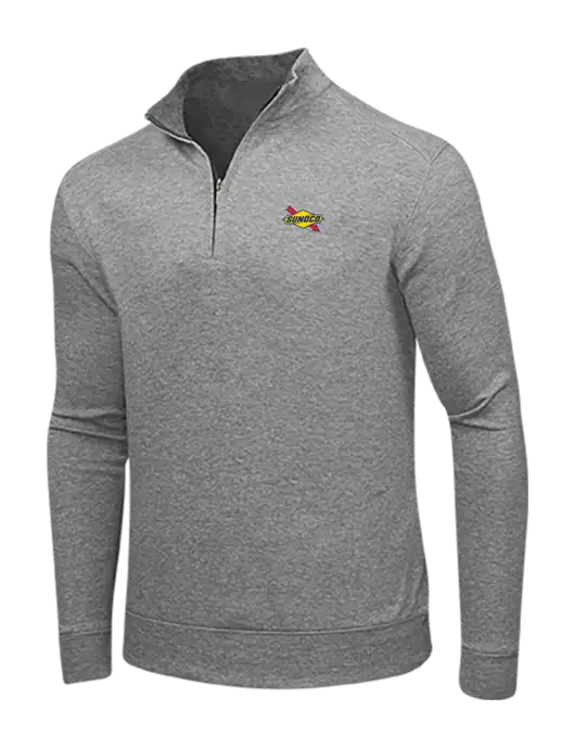 Medium Heather Grey/Charcoal Heather Interlock 1/4 Zip w/Sunoco Logo