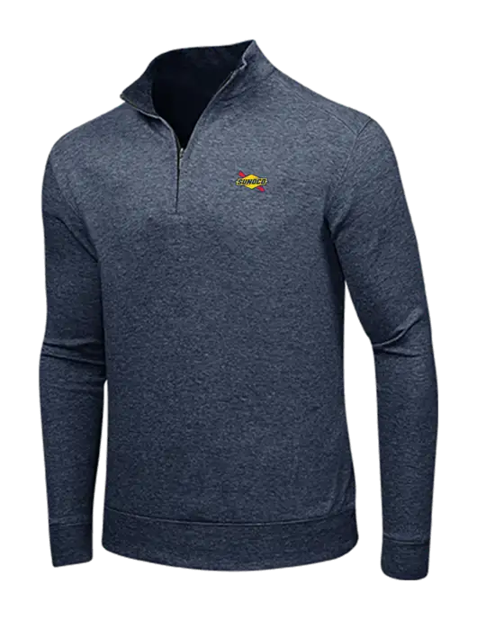 Estate Blue Heather/Charcoal Heather Interlock 1/4 Zip w/Sunoco Logo