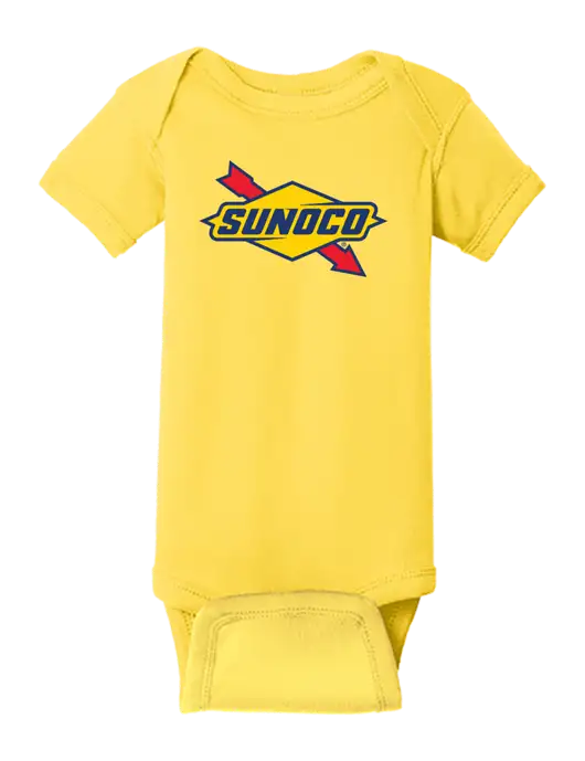 Rabbit Skins Yellow Infant Short Sleeve Baby Rib Bodysuit w/Sunoco Logo