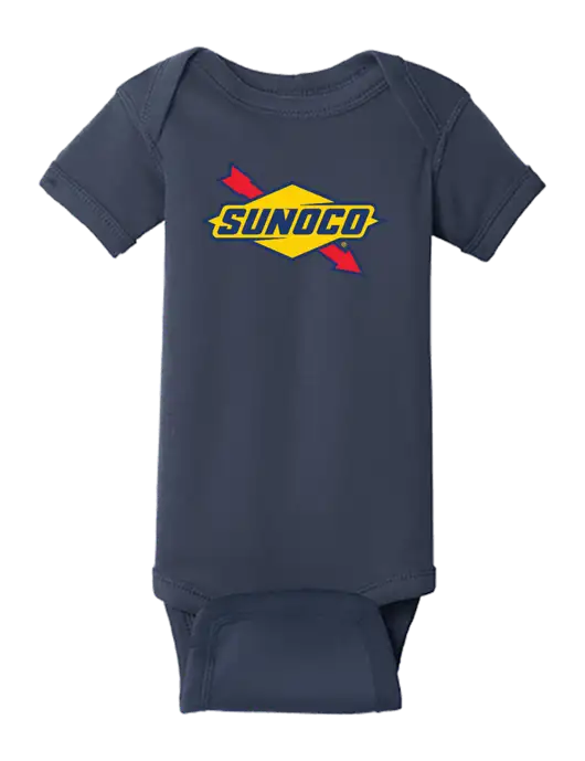 Rabbit Skins Navy Infant Short Sleeve Baby Rib Bodysuit w/Sunoco Logo