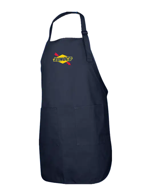 Full-Length Navy Apron With Pockets w/Sunoco Logo