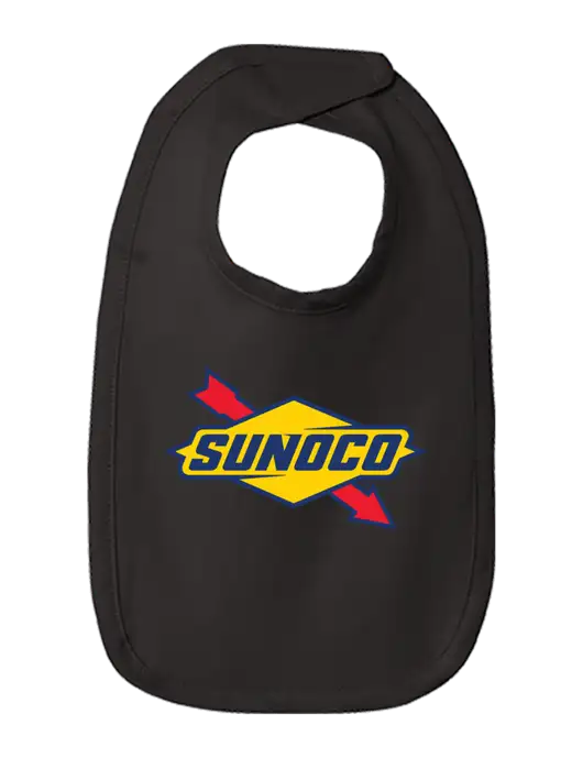 Rabbit Skins Black Infant Premium Jersey Bib w/Sunoco Logo