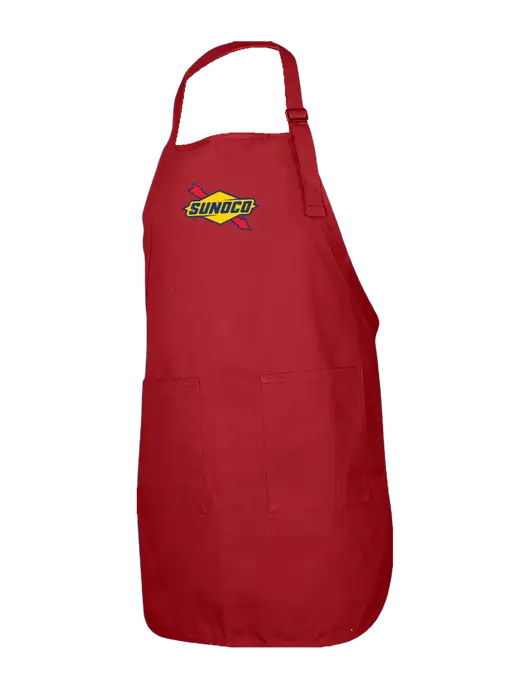 Full-Length Red Apron With Pockets w/Sunoco Logo