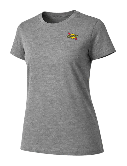 Womens Ring Spun Light Grey Heather 4.5 oz T-Shirt w/Sunoco Logo