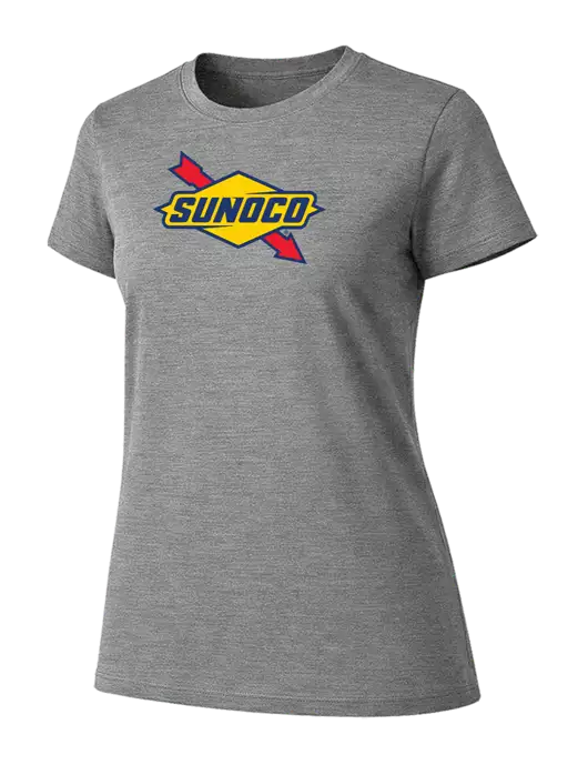 Womens Ring Spun Light Grey Heather 4.5 oz T-Shirt w/Sunoco Logo