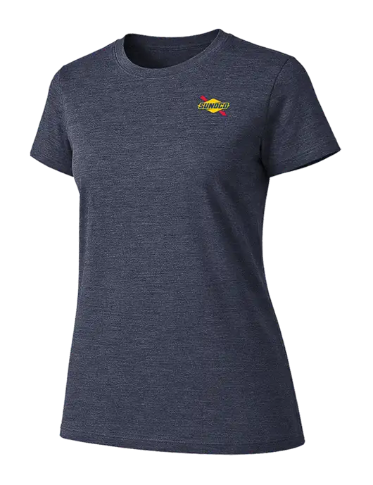 Womens Ring Spun Heather Navy 4.5 oz T-Shirt w/Sunoco Logo