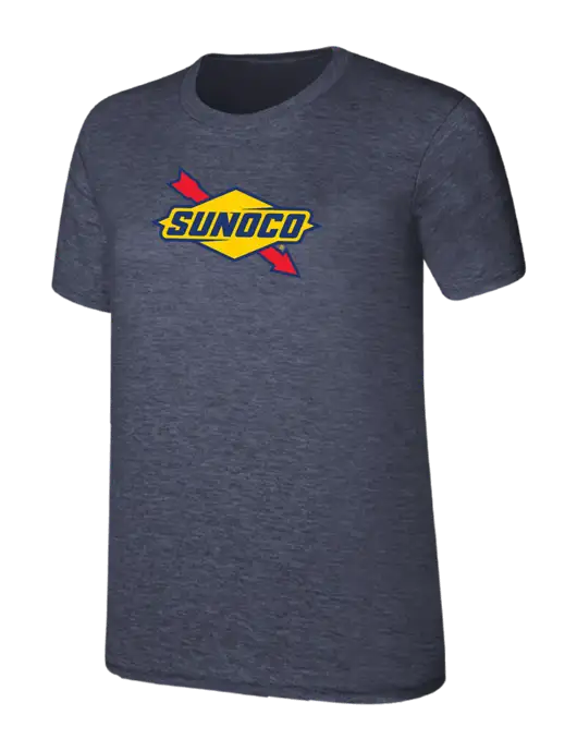 Womens Ring Spun Heather Navy 4.5 oz T-Shirt w/Sunoco Logo