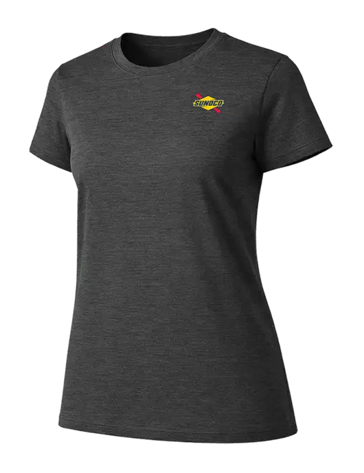 Womens Ring Spun Dark Heather Grey 4.5 oz T-Shirt w/Sunoco Logo