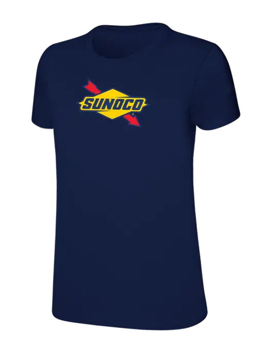 Womens Ring Spun Navy 4.5 oz T-Shirt w/Sunoco Logo