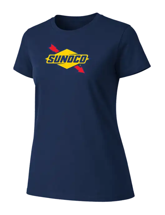Womens Ring Spun Navy 4.5 oz T-Shirt w/Sunoco Logo