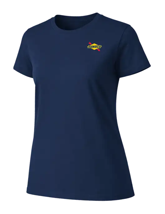 Womens Ring Spun Navy 4.5 oz T-Shirt w/Sunoco Logo