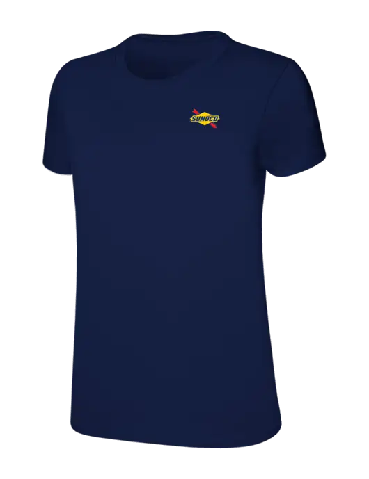 Womens Ring Spun Navy 4.5 oz T-Shirt w/Sunoco Logo