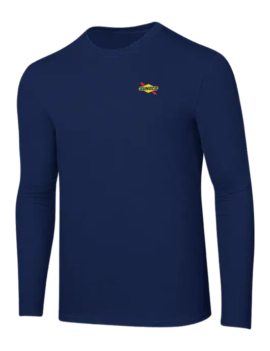 Ring Spun Navy 4.5 oz Long Sleeve T-Shirt w/Sunoco Logo