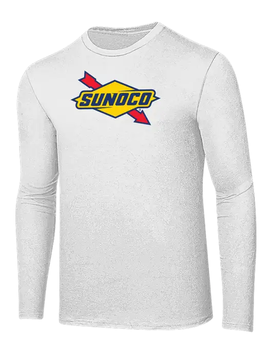 Ring Spun White 4.5 oz Long Sleeve T-Shirt w/Sunoco Logo