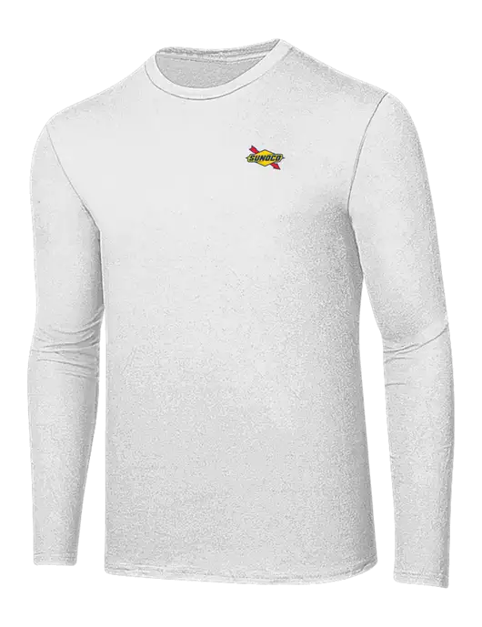 Ring Spun White 4.5 oz Long Sleeve T-Shirt w/Sunoco Logo