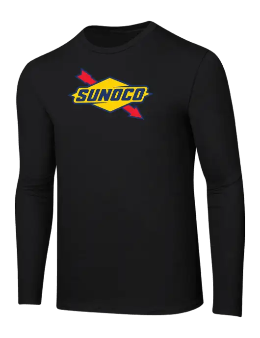 Ring Spun Jet Black 4.5 oz Long Sleeve T-Shirt w/Sunoco Logo