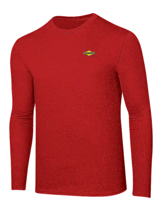 Ring Spun Dark Red 4.5 oz Long Sleeve T-Shirt w/Sunoco Logo