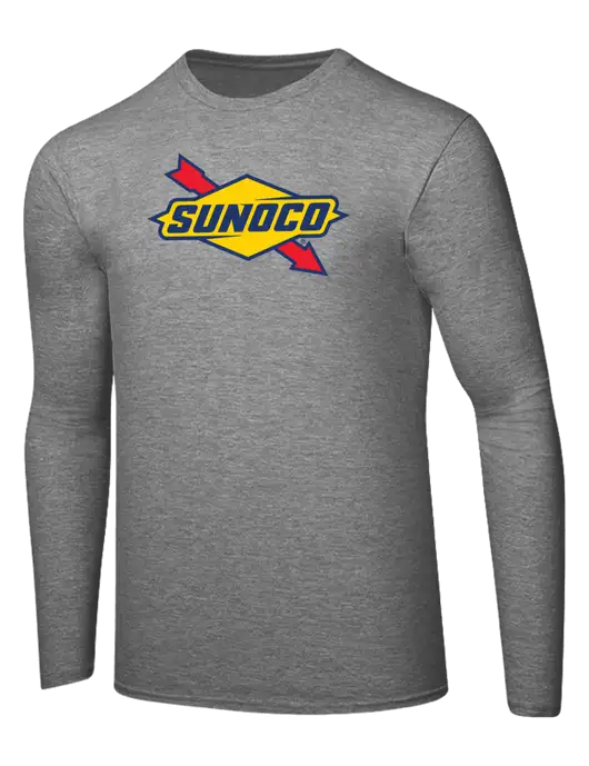 Ring Spun Light Heather Grey 4.5 oz Long Sleeve T-Shirt w/Sunoco Logo