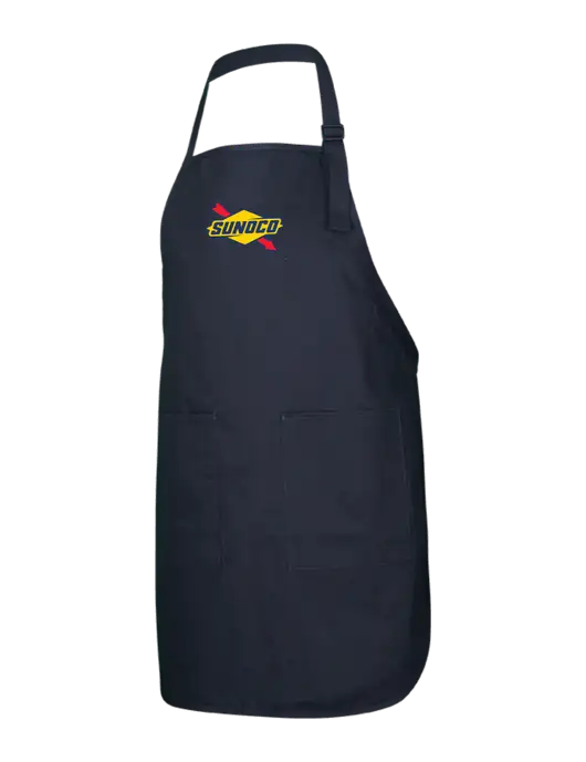 Full-Length Black Apron With Pockets w/Sunoco Logo