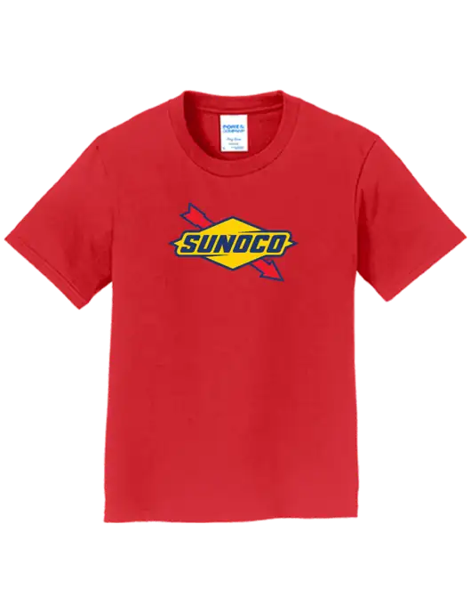 Youth Ring Spun Bright Red 4.5 oz T-Shirt w/Sunoco Logo
