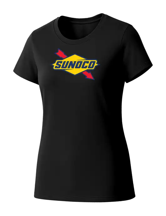 Womens Seriously Soft Black T-Shirt w/Sunoco Logo