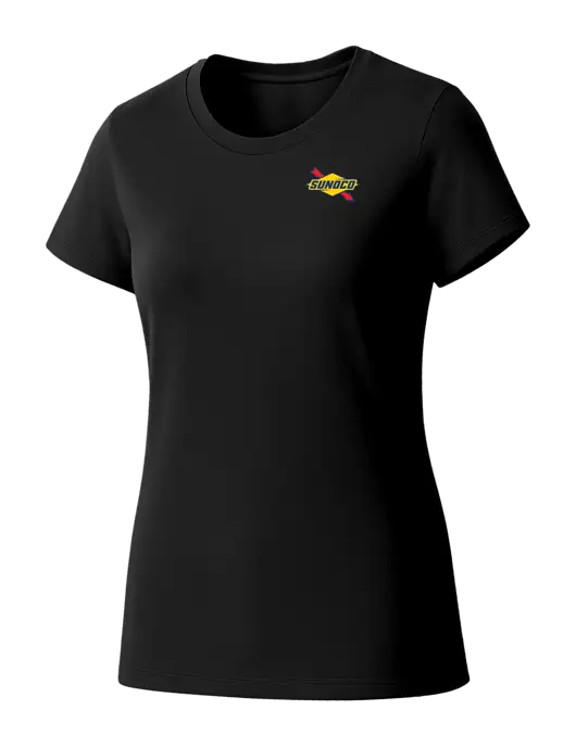 Womens Seriously Soft Black T-Shirt w/Sunoco Logo