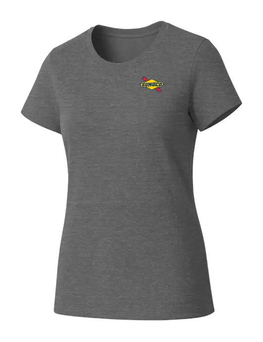Womens Seriously Soft Grey Frost T-Shirt w/Sunoco Logo