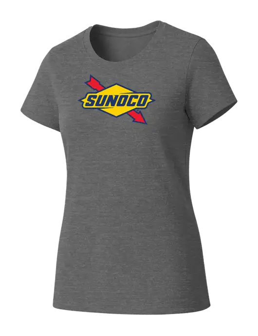 Womens Seriously Soft Grey Frost T-Shirt w/Sunoco Logo