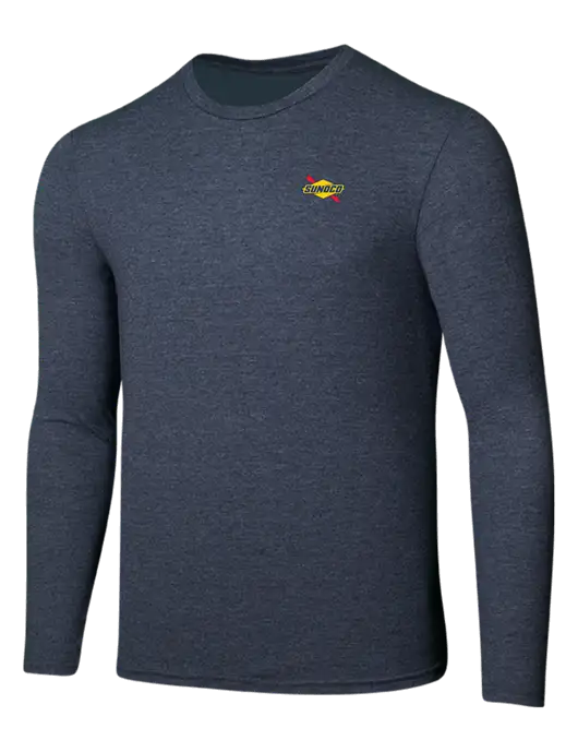 Seriously Soft Heathered Navy Long Sleeve T-Shirt w/Sunoco Logo