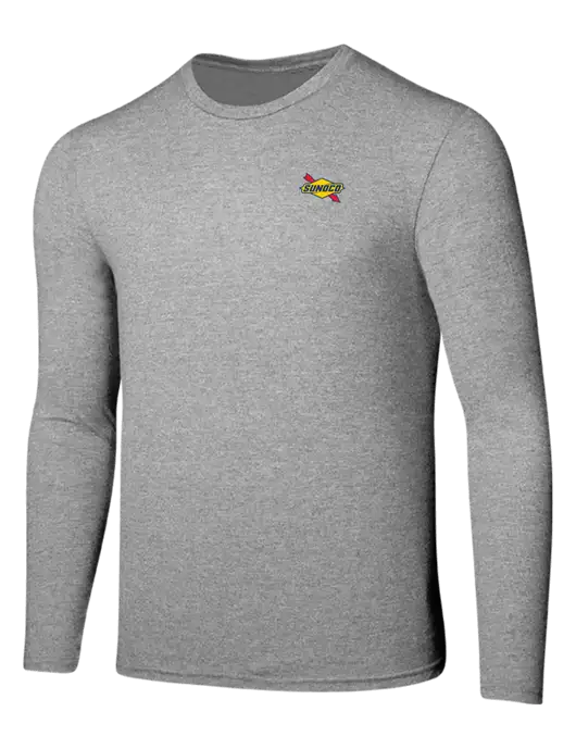Seriously Soft Light Heathered Grey Long Sleeve T-Shirt w/Sunoco Logo