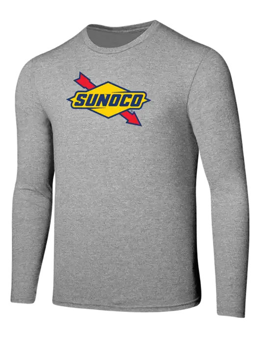 Seriously Soft Light Heathered Grey Long Sleeve T-Shirt w/Sunoco Logo