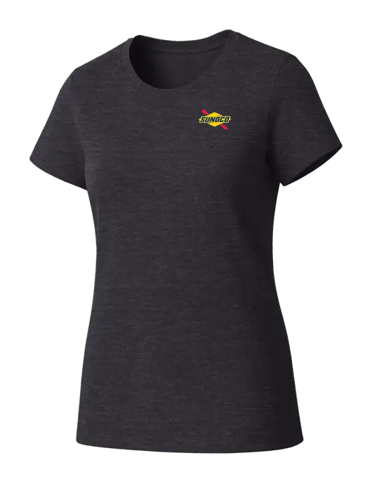 Womens Seriously Soft Heathered Charcoal T-Shirt w/Sunoco Logo