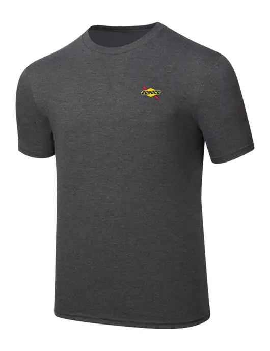 Simply Soft Heathered Charcoal 4.5oz  Poly/Combed Ring Spun Cotton T-Shirt w/Sunoco Logo