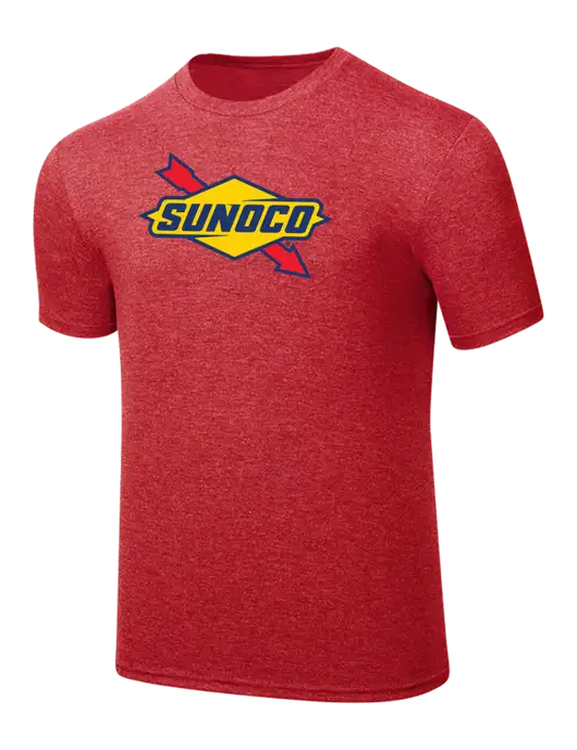 Simply Soft Red Frost 4.5oz  Poly/Combed Ring Spun Cotton T-Shirt w/Sunoco Logo