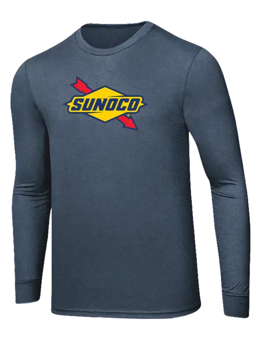 Simply Soft Long Sleeve Navy Frost 4.5 oz, Poly/Combed Ring Spun Cotton T-Shirt w/Sunoco Logo