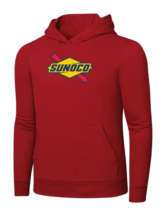 Bright Red 8.5 oz Ring Spun Hooded Sweatshirt w/Sunoco Logo