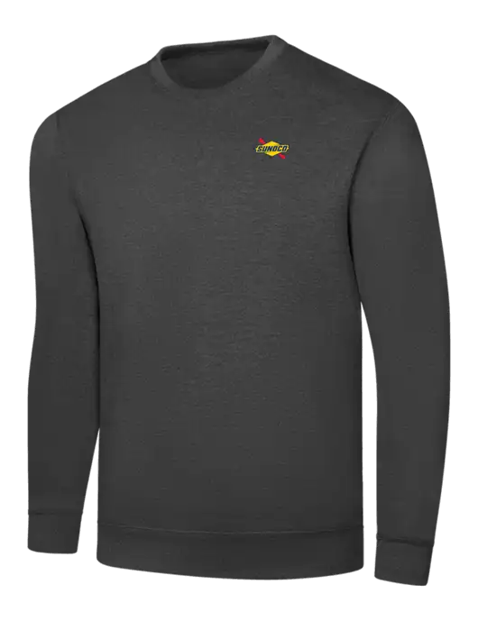 Dark Heather Grey 7.8 oz Ring Spun Crew Sweatshirt w/Sunoco Logo