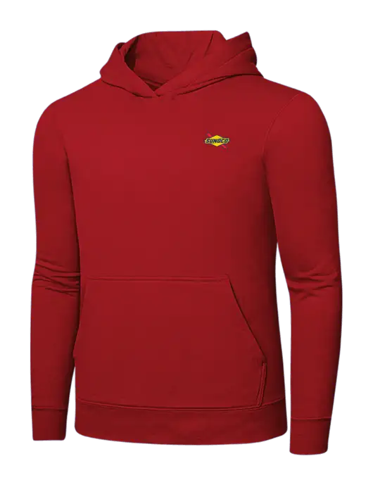 Bright Red 8.5 oz Ring Spun Hooded Sweatshirt w/Sunoco Logo