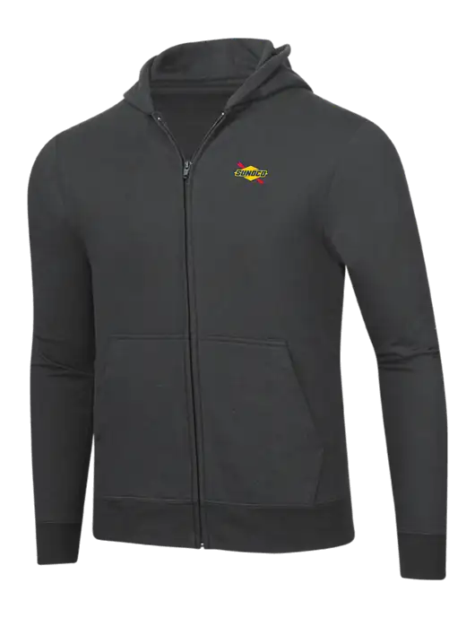 Charcoal 8.5 oz Ring Spun Zip Hooded Sweatshirt w/Sunoco Logo