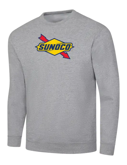 Light Grey Heather 7.8 oz Ring Spun Crew Sweatshirt w/Sunoco Logo